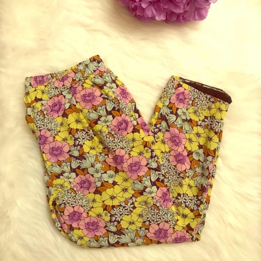 Anthropologie Leifnotes Floral High Rise Pants